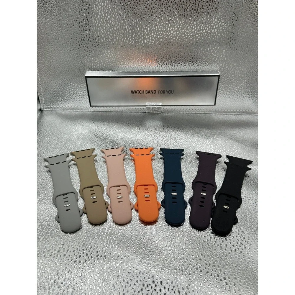 7 Pack Silicone Sport‎ Bands for Apple Watch 42/44/45/46/49mm Multi Color Set